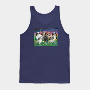 7 Shih Tzus in a Moon Lit Garden Tank Top